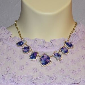 Purple stone and gold necklace